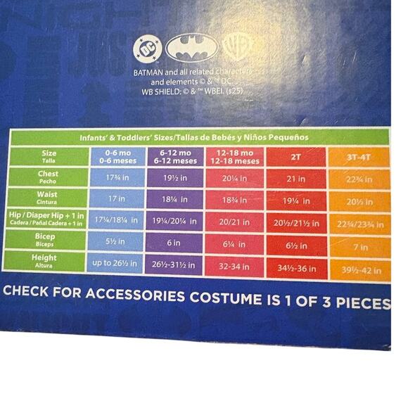 DC Comics Batman Halloween Costume for Toddler, Size 2T, by Rubies NEW - Picture 2 of 4